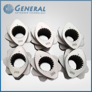Low Flight Depth Extruder Machine Parts High Output Shaft Torque Triple Flight Profile