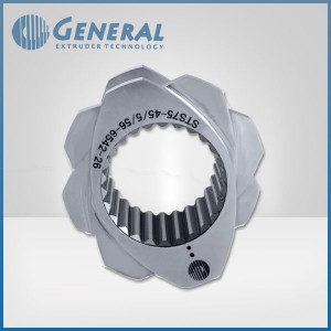Polished Twin Screw Extruder Elements With Two Sided Pushing Flight